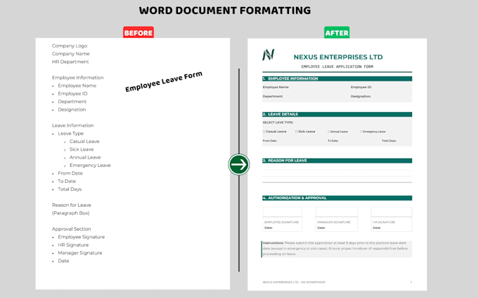 professionally format microsoft word documents
