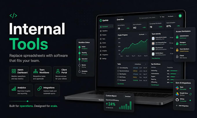 build a custom business dashboard, CRM or internal tool
