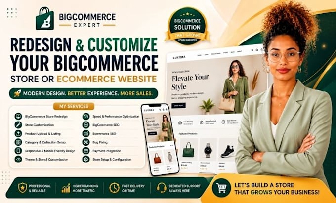 do redesign and customize your bigcommerce store or ecommerce website