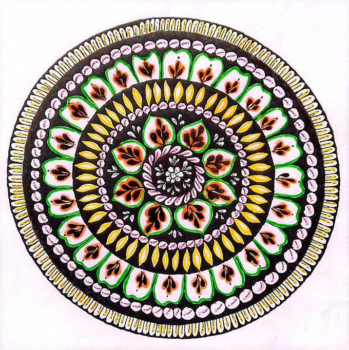 create unique hand drawn mandala design