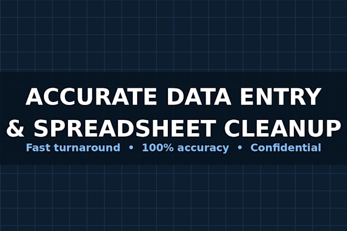 do accurate data entry, excel and web research work