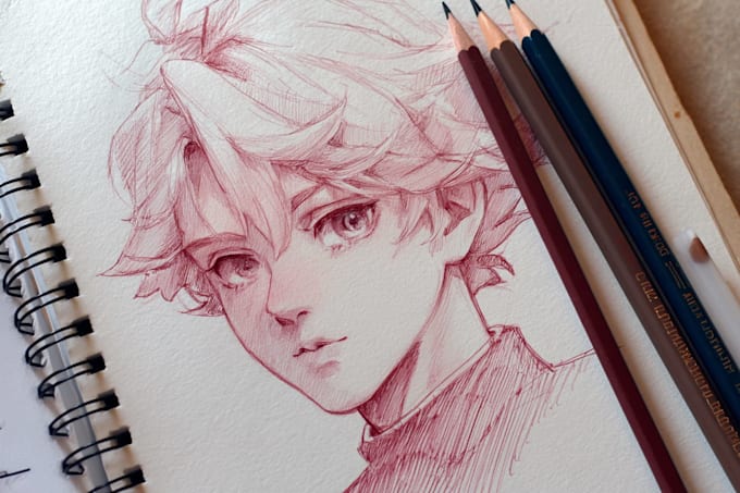 draw anime sketch colored