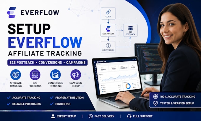 set up everflow affiliate tracking, s2s postback, conversion and campaign