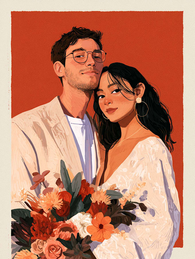 design couple portrait illustration