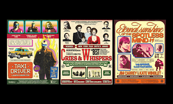 do a professional retro modern movie poster design
