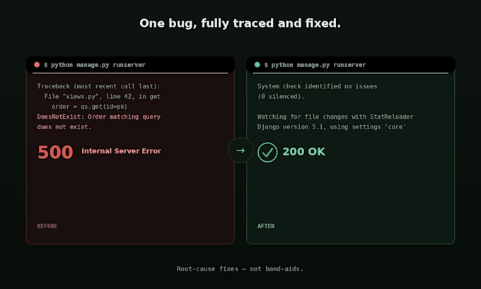 fix bugs and errors in your django application