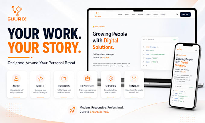 build a modern responsive portfolio website
