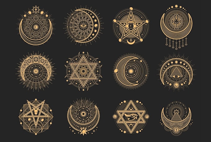 design sacred geometry, mystical and mandala logo