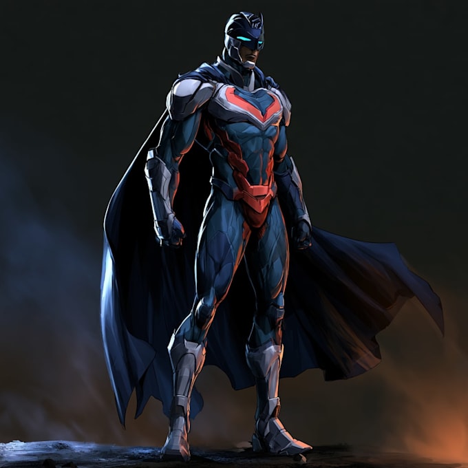 draw professonal superhero character illustration conceptart