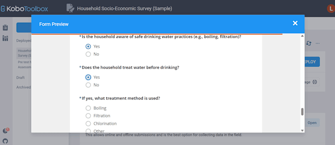 design and set up your kobocollect survey form