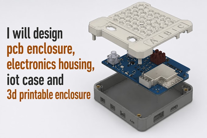 design pcb enclosure, electronics housing, iot case and 3d printable enclosure