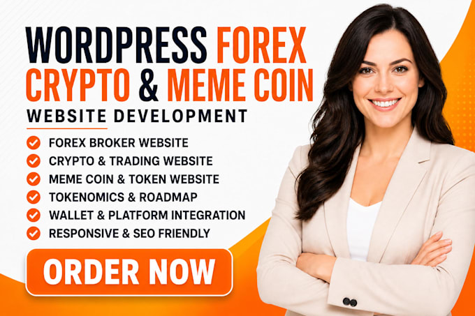 develop wordpress forex website, forex broker, meme coin website, crypto website