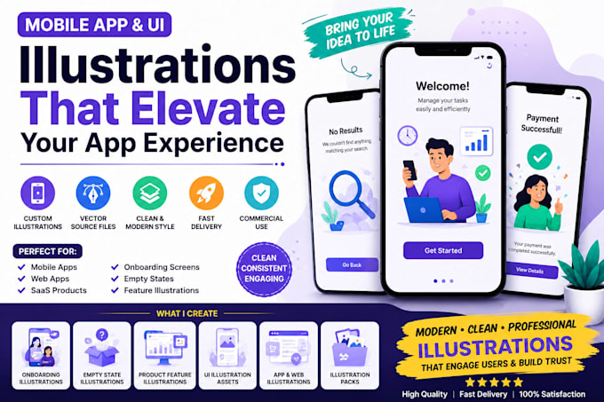 mobile app illustrations empty state illustrations product feature illustration
