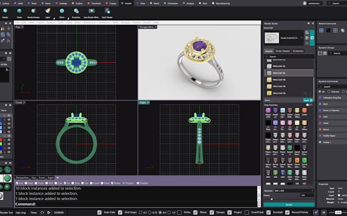 create 3d jewelry cad design luxury engagement ring stl 3d printing rendering