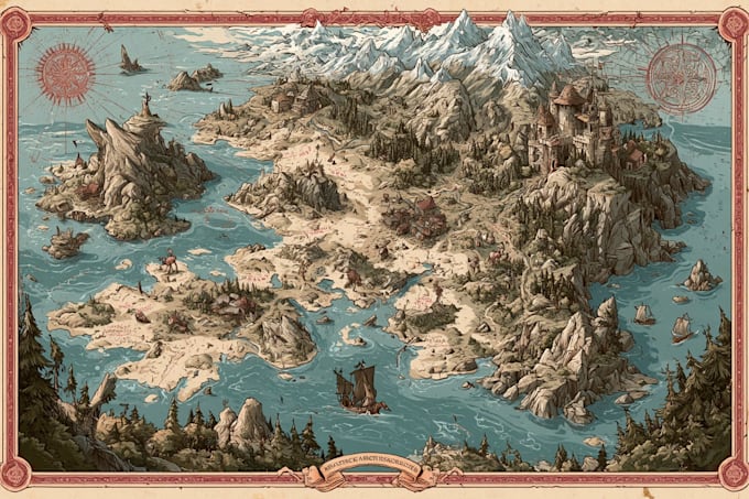 illustrate medieval fantasy map