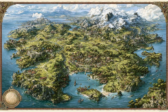 event, tourist, and fantasy map illustration