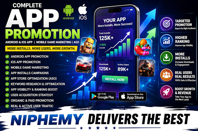 do app promotion, mobile game app android app game marketing IOS app installs