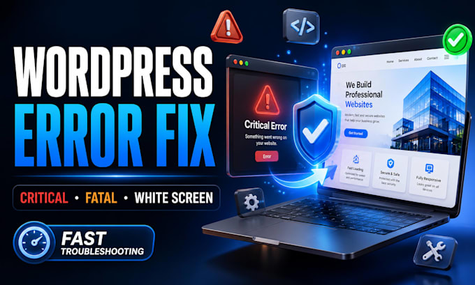 fix wordpress critical error, fatal error, white screen and website issues