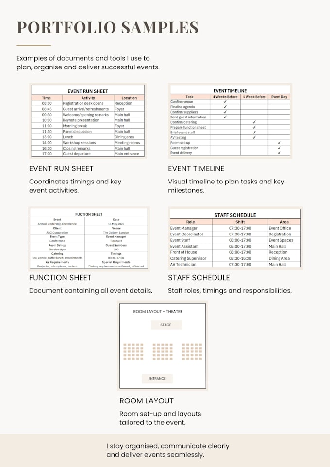 create professional event planning documents