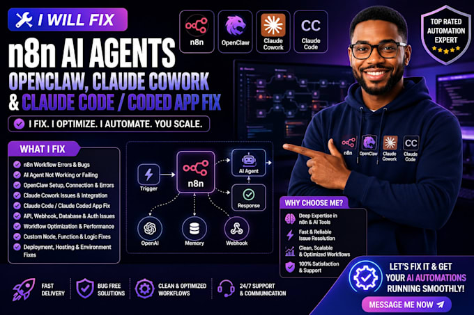 fix n8n ai agents , openclaw, claude cowork and claude code claude coded app fix