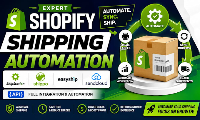 setup shopify shipping automation shipstation shippo easyship sendcloud api