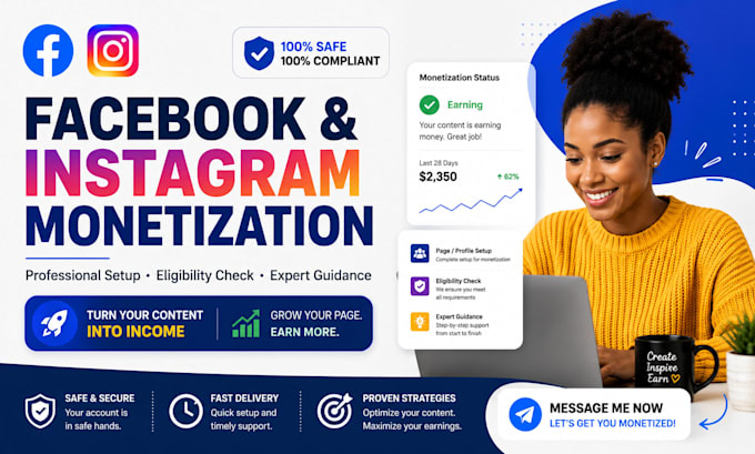 help with facebook and instagram monetization setup