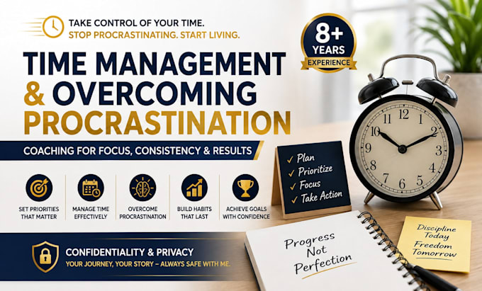 coach you on time management and overcoming procrastination