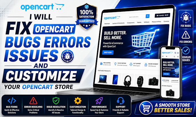 fix opencart bugs errors issues and customize your opencart store
