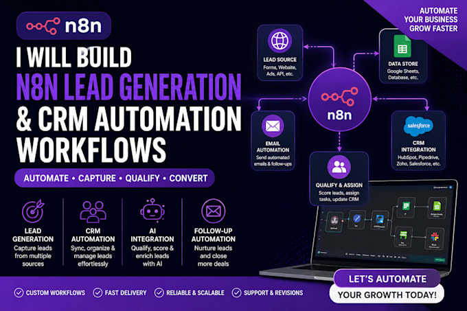 build n8n lead generation and CRM automation workflows