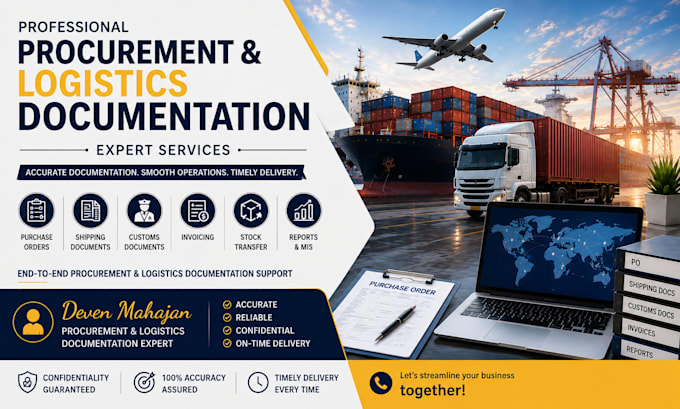 prepare purchase procurement and logistics documentation
