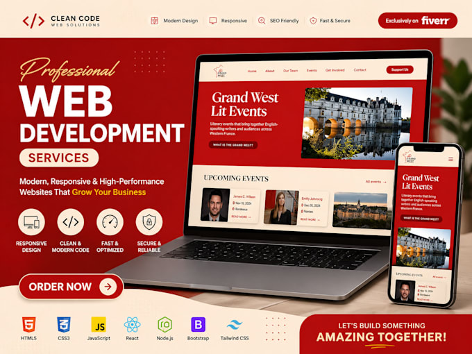 create a professional responsive website