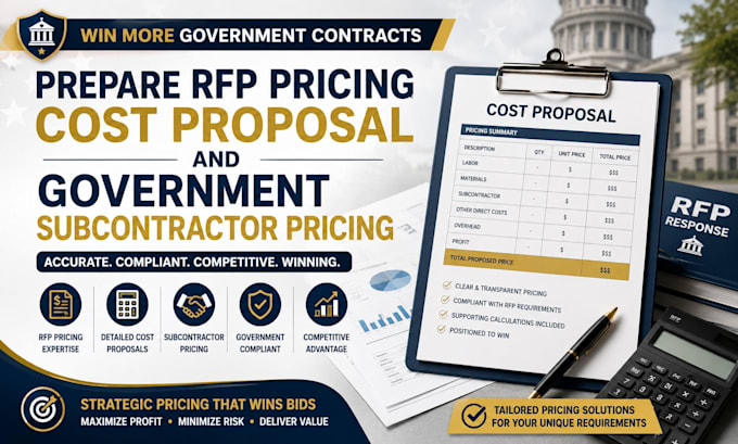 prepare rfp pricing cost proposal and government subcontractor pricing