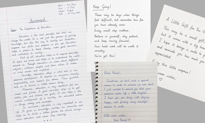 handwrite your letter, note, message or custom text