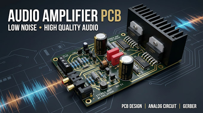 design low noise audio amplifier pcb and analog circuit