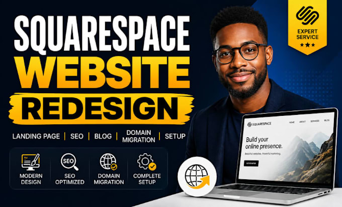 redesign squarespace website landing page SEO blog domain migration setup