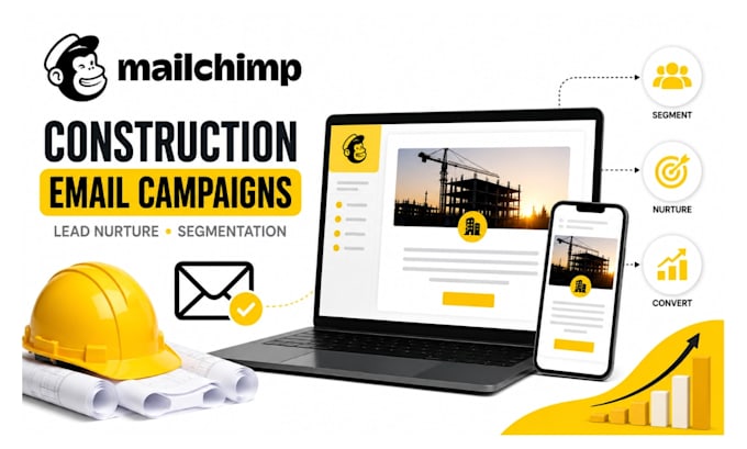 create mailchimp construction email campaigns for lead nurture and segmentation