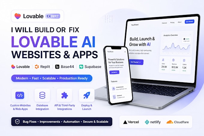 build website and app with lovable ai, lovable dev, base44 and lovable shopify