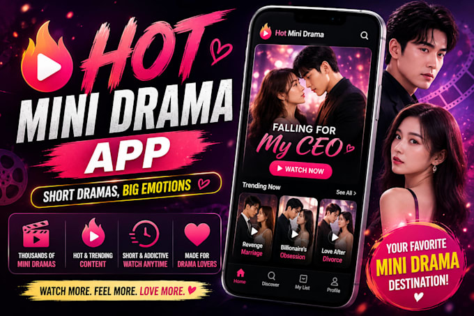 design hot mini drama poster and thumbnail
