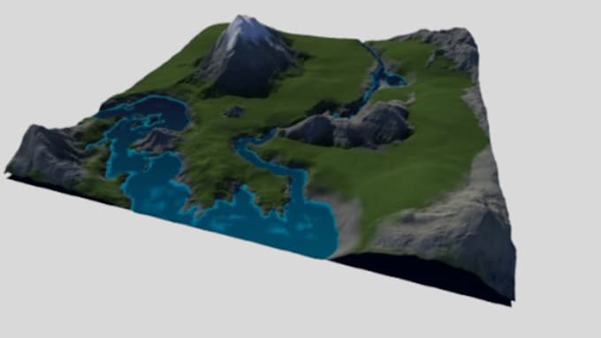 create realistic 3d terrain landscape, topographic map and 3d terrain model