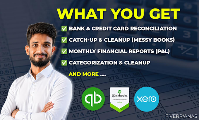 do monthly bookkeeping,bank reconciliation, balance sheet quickbooks online,xero