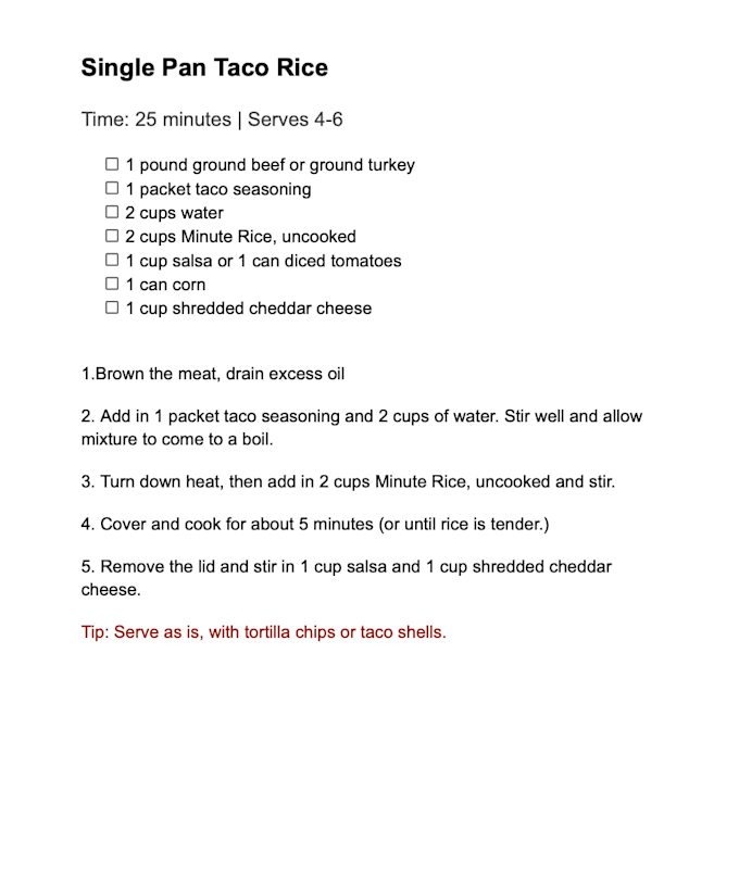 research, verify, and organize meal plans for busy parents