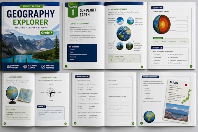 design educational textbooks, workbooks and learning materials