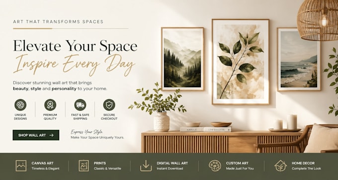 build wall art website printable wall art store print on demand shopify store