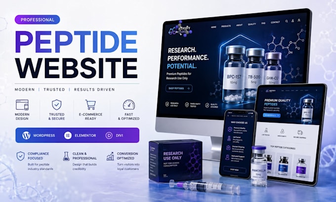 build fda compliant peptide website peptide wordpress website biotech website