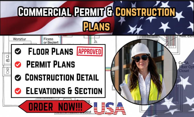 create commercial permit drawings and architectural construction plans