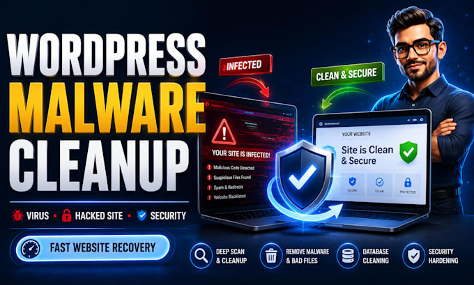 clean wordpress virus, malware and hacked website security issues