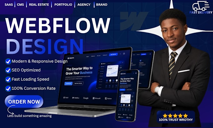 design modern saas webflow website and webflow landing page that converts