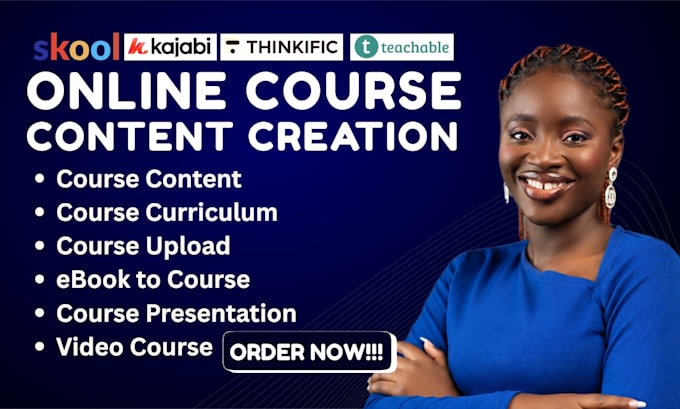 create online course content, course curriculum, course development, elearning