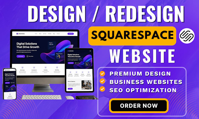 design and redesign a modern squarespace website for your business