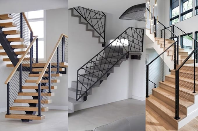 design staircase handrails and railings with detailed shop drawings and 3d desig
